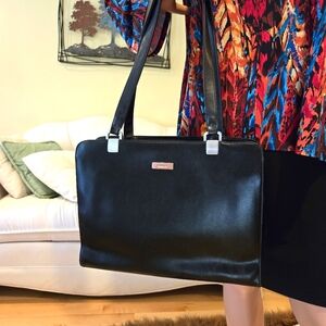 Liz Claiborne Black Leather Purse, hand straps